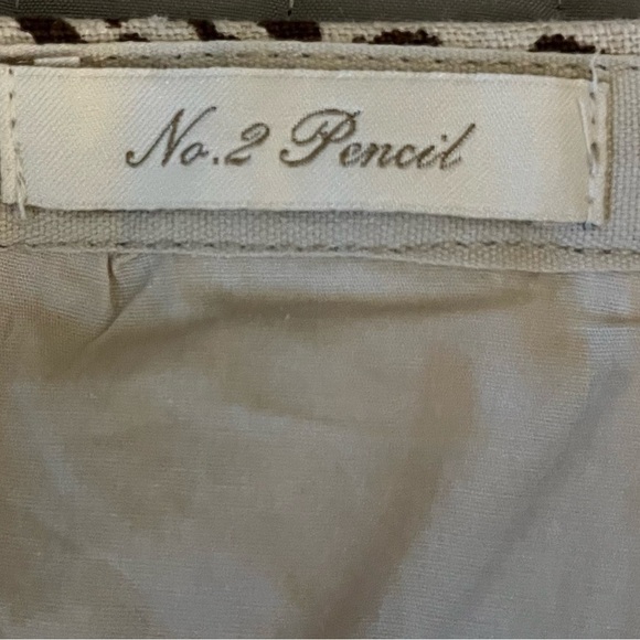 J. Crew Leopard Print Linen No. 2 Pencil Skirt Brown & Cream Sz 2 - Picture 10 of 12